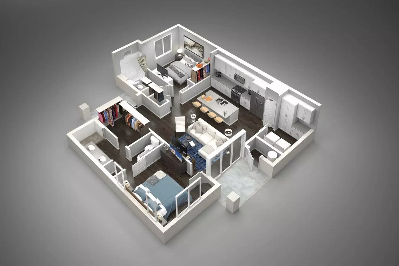 2 Bed/2 Bath B17 floor plan