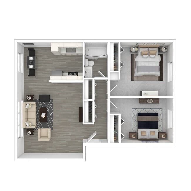 2 Bedroom E 105 floor plan