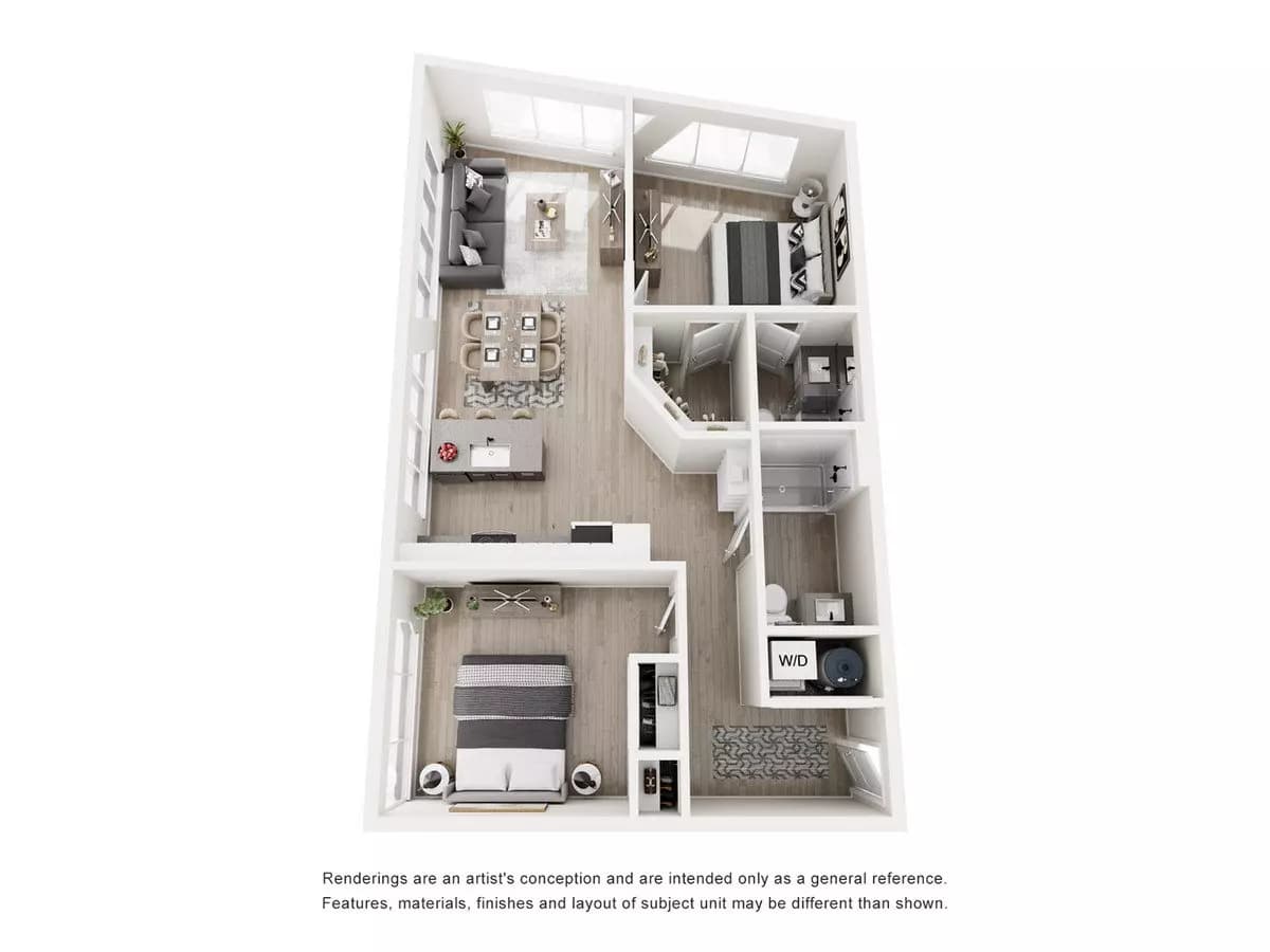 2 Beds • 2 Bath 206 floor plan