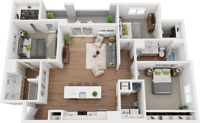 3 Beds • 2 Bath 10-1041 floor plan