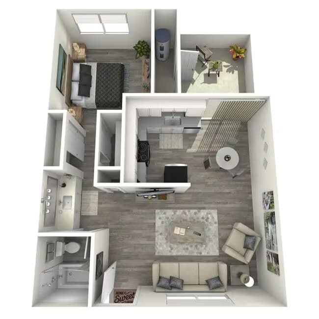 1BR/1BA 2402 floor plan