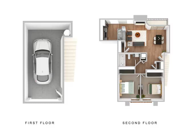 2 bed 1 bath 276 floor plan