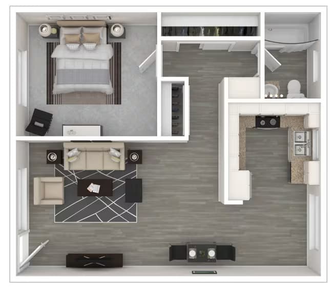 1 Bed • 1 Bath 148 floor plan