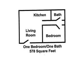 One Bedroom 34 floor plan