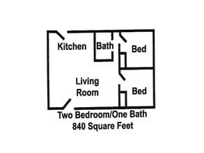 Two Bedroom Small 51 floor plan