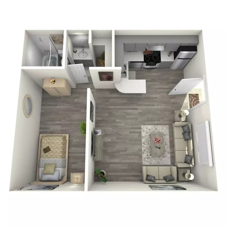 Large Studio Deluxe F202 floor plan