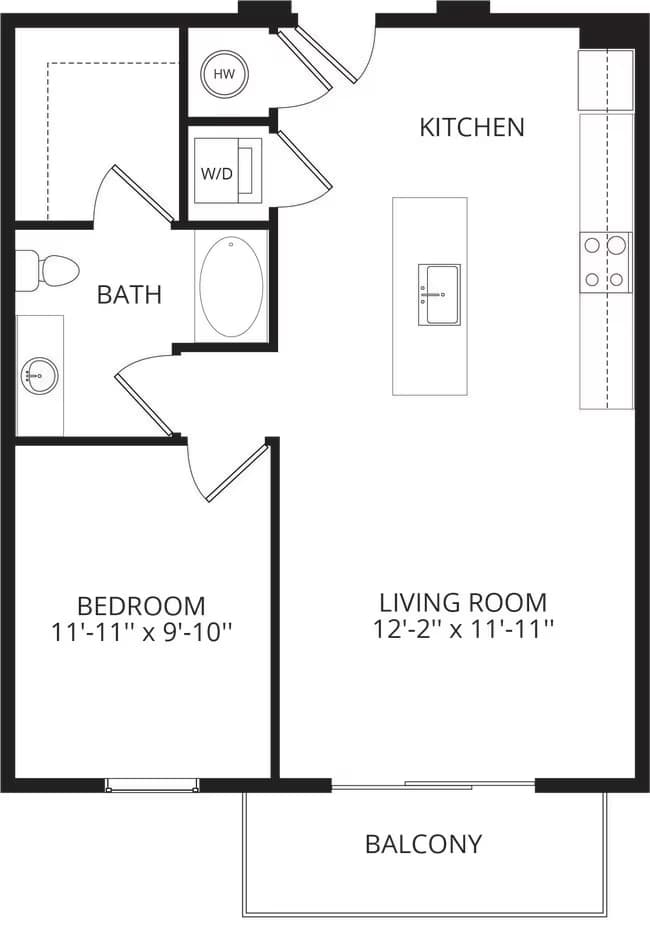 1 Bed • 1 Bath 347 floor plan