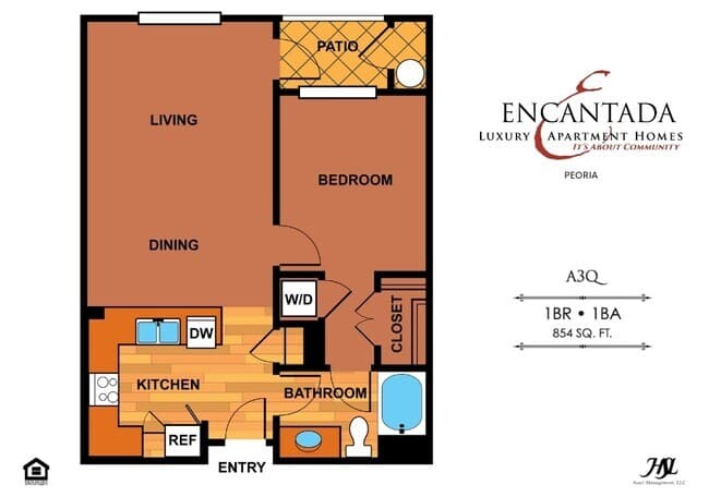 1 Bed • 1 Bath 2202 floor plan