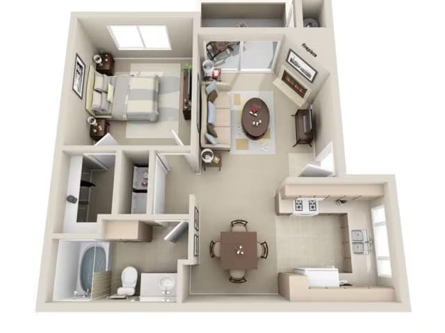 1 Bed • 1 Bath 1024 floor plan