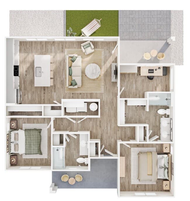 2 Beds • 2 Bath 160 floor plan
