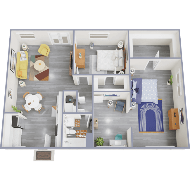 2 Beds • 1 Bath 214 floor plan