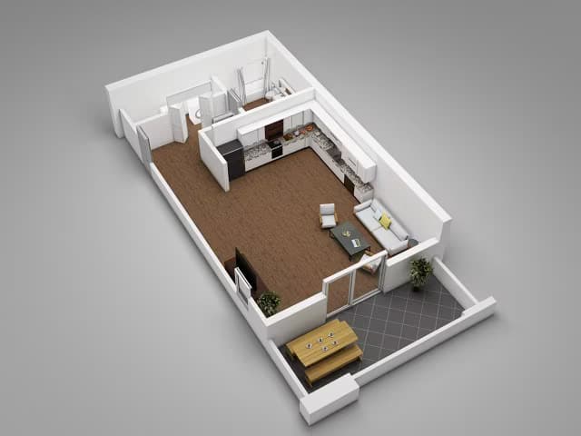Studio • 1 Bath 2031 floor plan