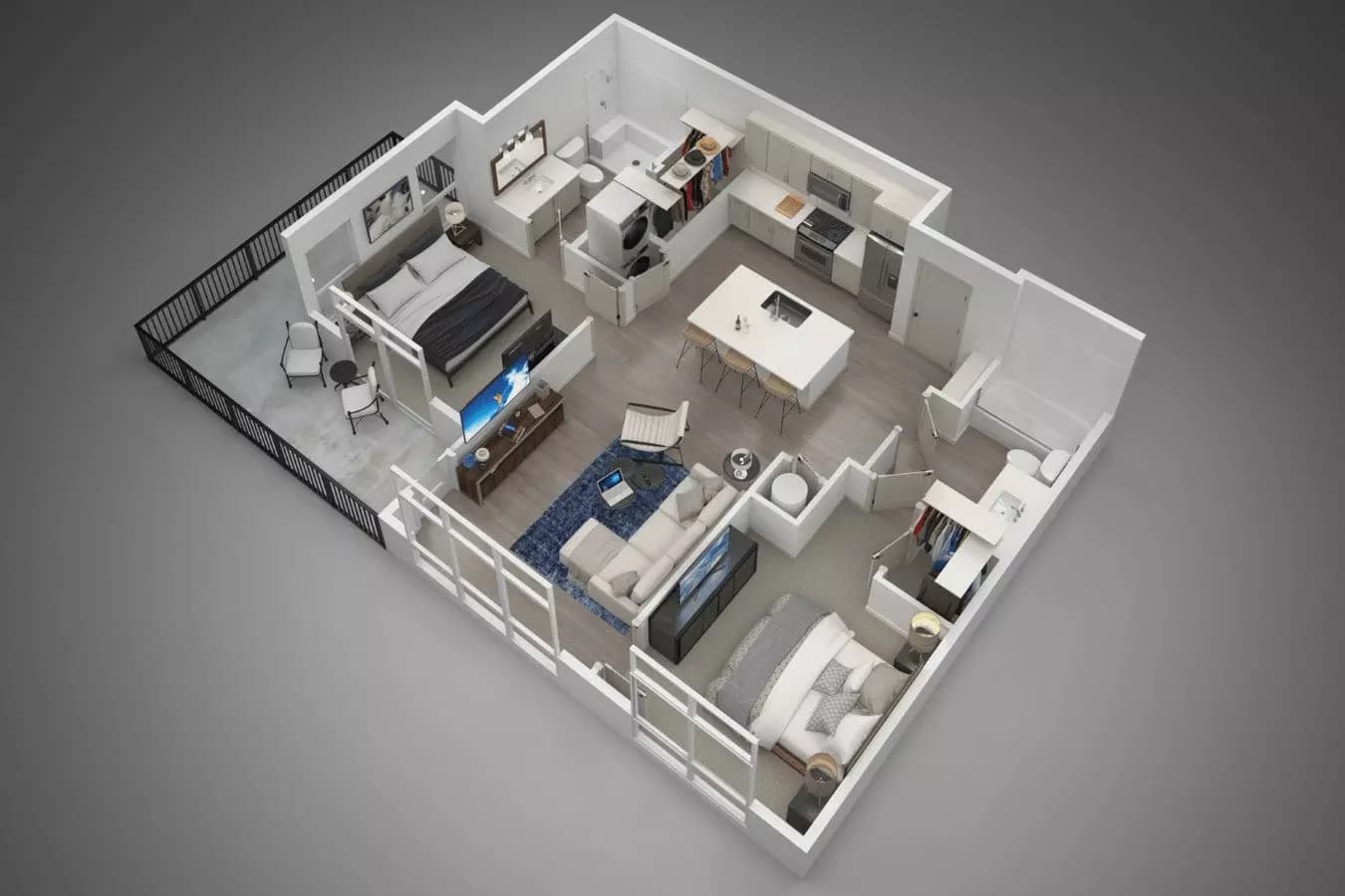 2 Beds • 2 Bath 4009 floor plan