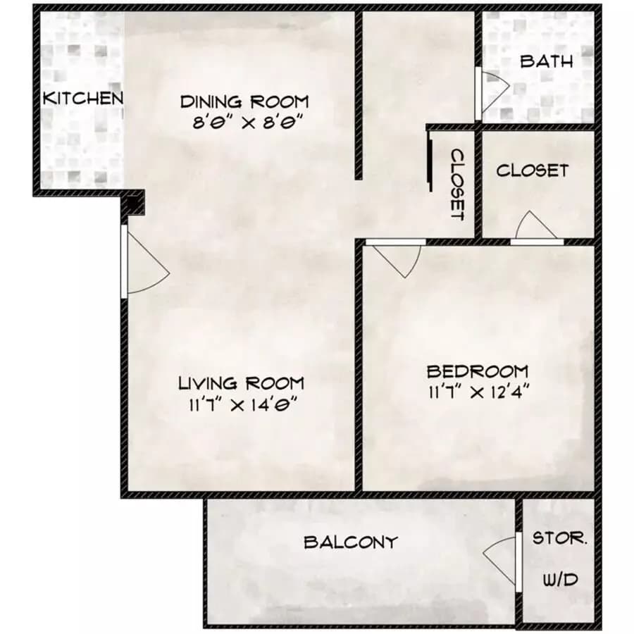 1X1 HIDDENV-214 floor plan