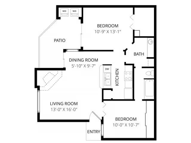 2 Beds • 2 Bath 2084 floor plan