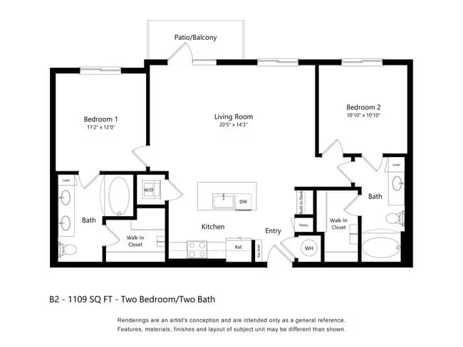 B2 - 2BR/2BA 3062 floor plan