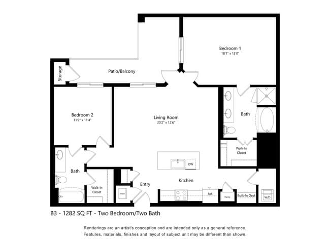 B3 - 2BR/2BA 2034 floor plan