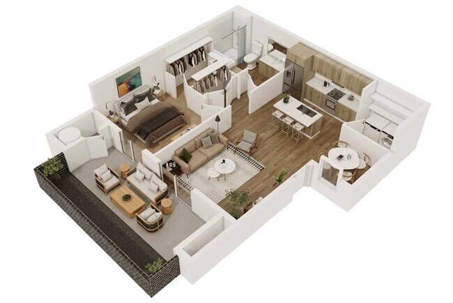 1 Bed • 1 Bath 307 floor plan