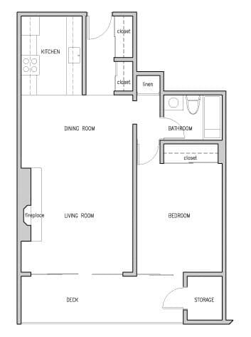 1x1 floor plan