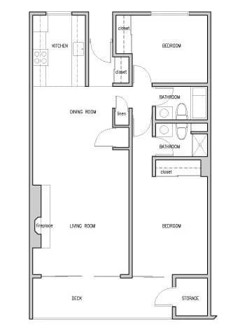 2X2 floor plan