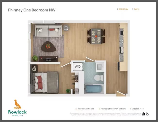 Phinney One Bedroom NW 115 floor plan