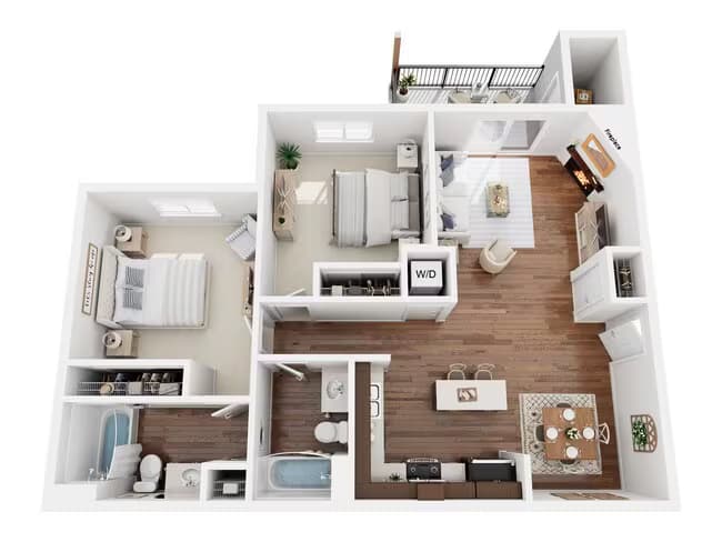 PLAN C - TWO BEDROOM 07-116 floor plan