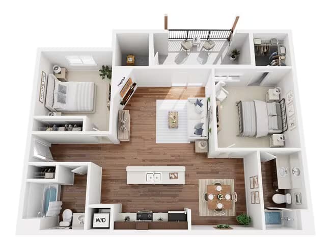 PLAN E - TWO BEDROOM 07-212 floor plan