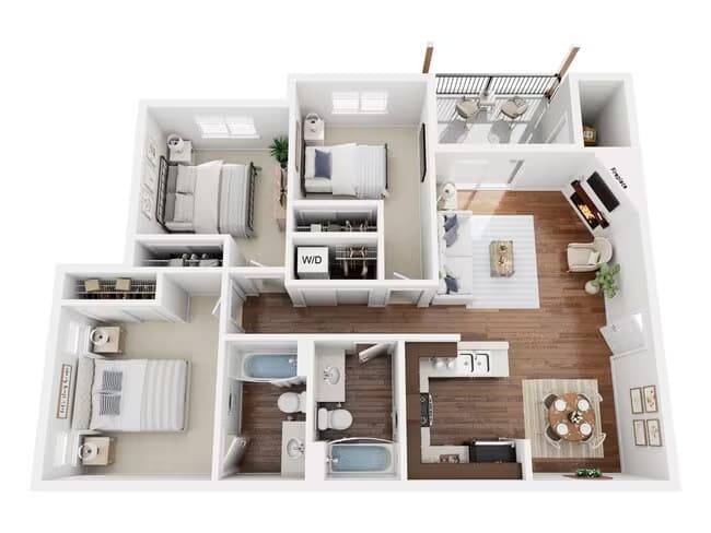 PLAN F - THREE BEDROOM 43-303 floor plan
