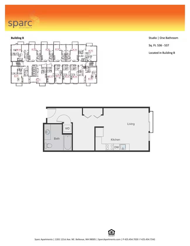 Studio Building B & D B-814 floor plan