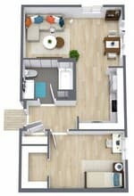 One Bedroom 328 floor plan