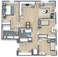 Three Bedroom 322 floor plan
