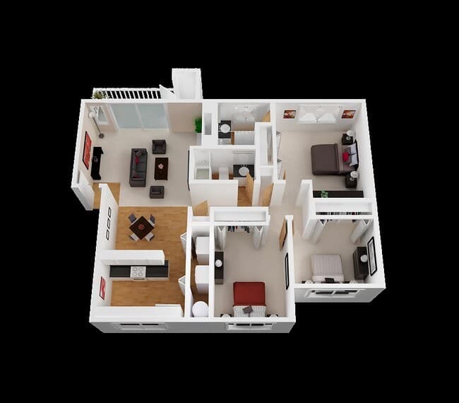 3 Bed, 2 Bath Renovated floor plan