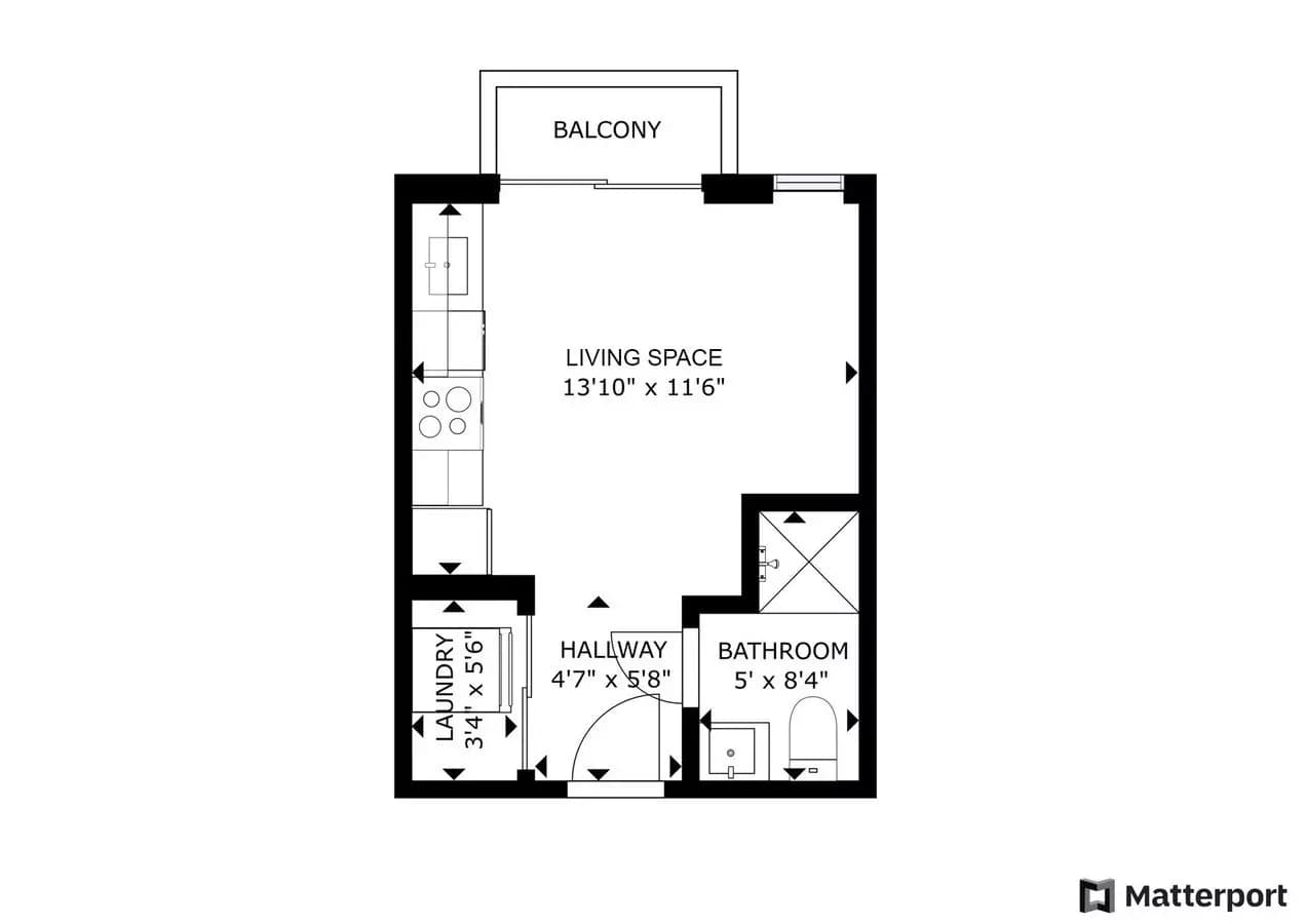 studio 1.0 baths (282 sqft) L06 floor plan