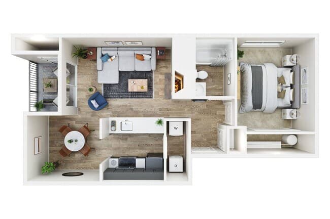 1 BDRM, 1 BTH W F-103 floor plan
