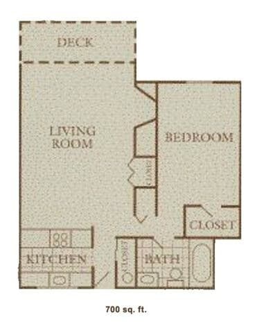 1 Bedroom D103 floor plan