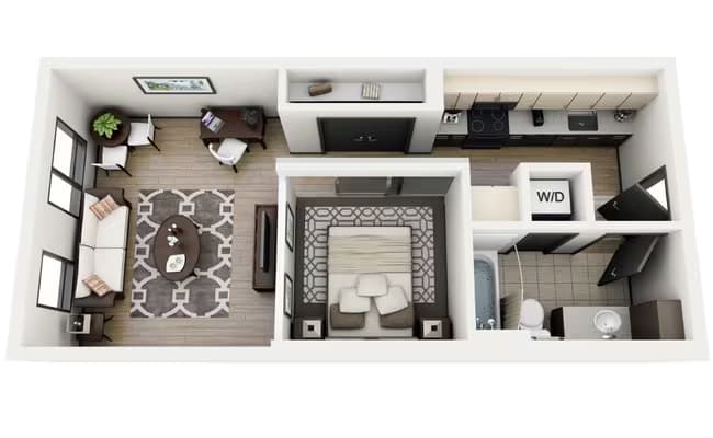 1x1 Open C 403 floor plan