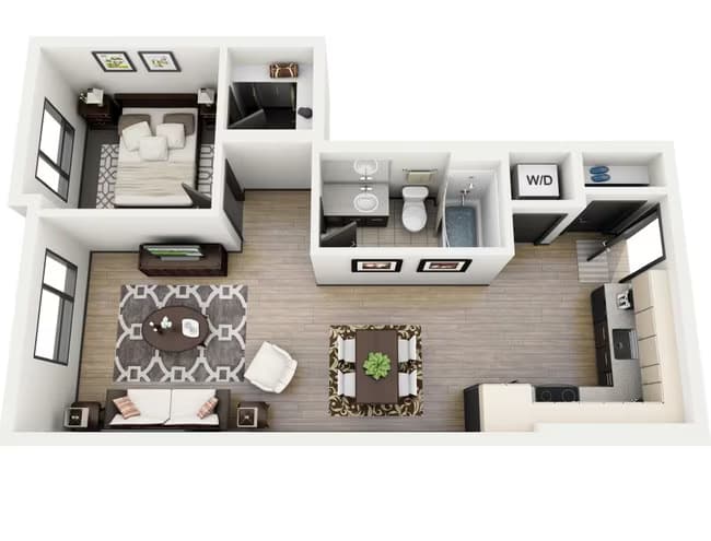 1x1 Plan A 524 floor plan