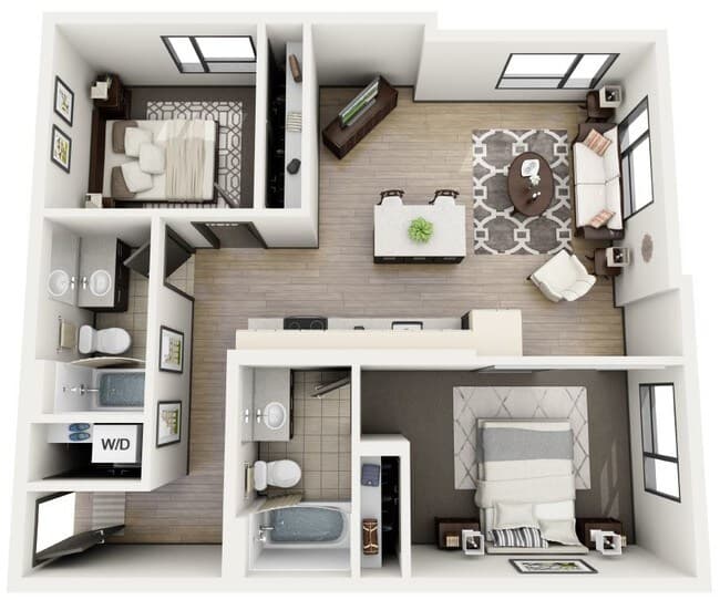 2x2 Plan A 605 floor plan