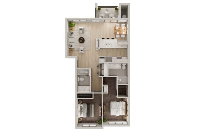 The Rainer - Top / Bottom Middle Units 47-303 floor plan
