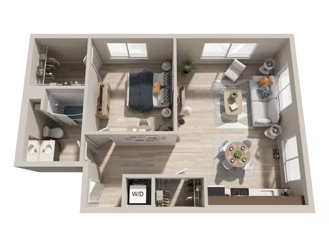 1bd 1ba R 406 floor plan