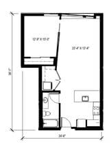 1x1 - 15 528 floor plan