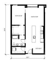 1x1 D - 7 610 floor plan