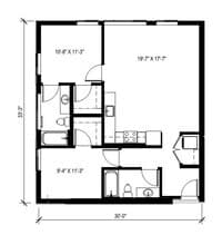 2x2 - 1 631 floor plan