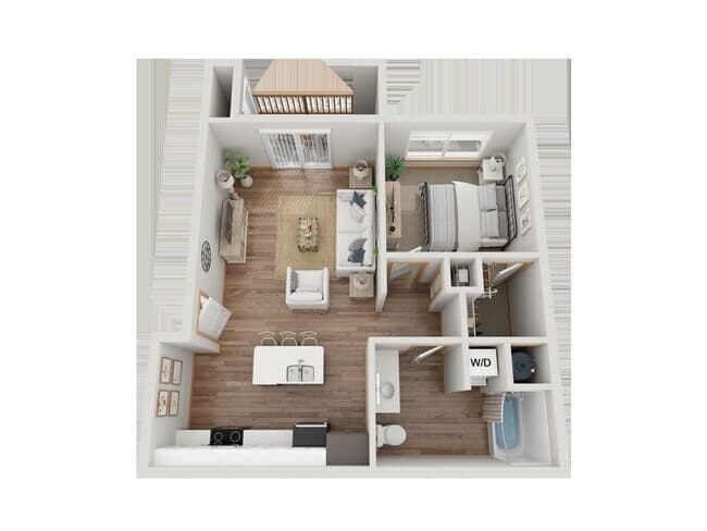 Small One Bedroom D200 floor plan