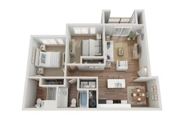 Two Bedroom B307 floor plan