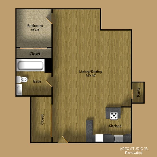 1x1 F floor plan