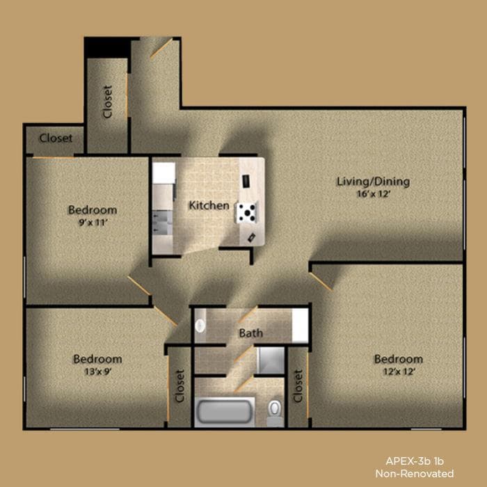 3x2 Loft RF Private floor plan