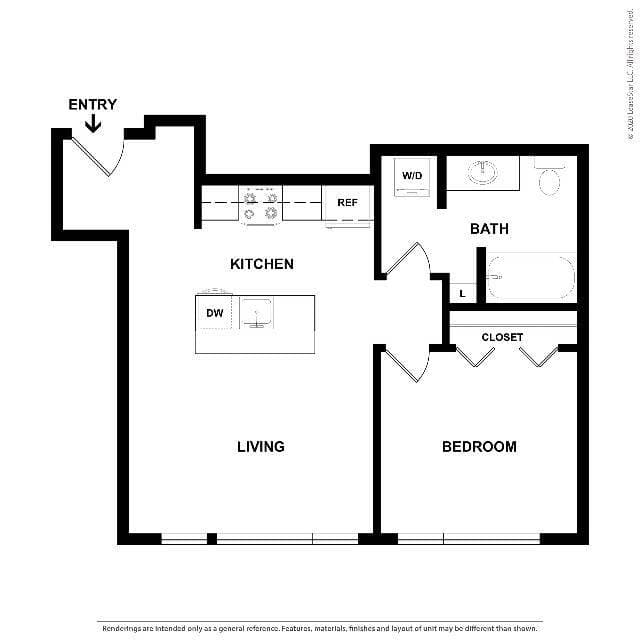 Open One Bedroom - Income Limited B floor plan