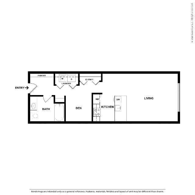 Studio 1A floor plan