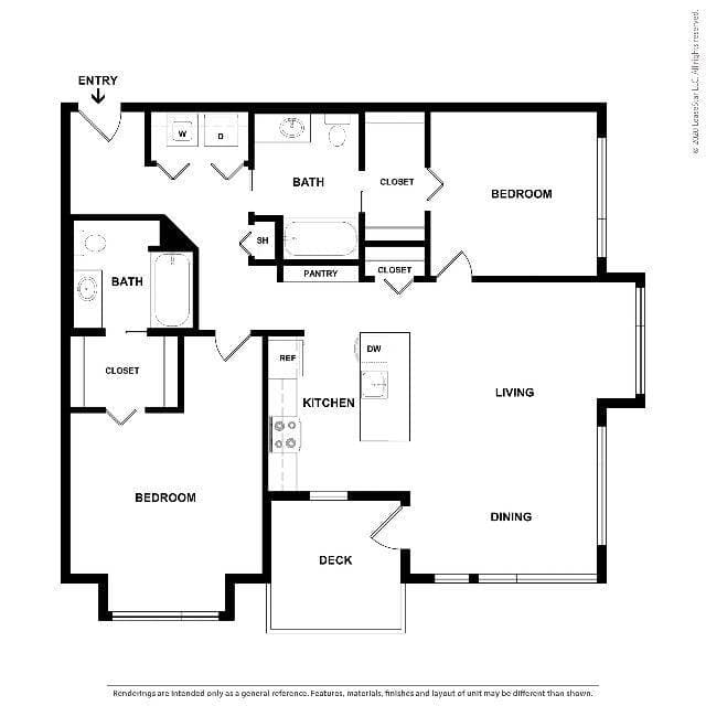 Two Bedroom Two Bath floor plan